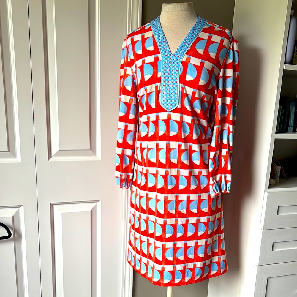 J. McLaughlin mid century dress Large EUC